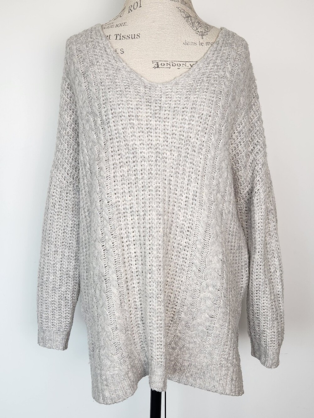 Oversized Chunky Grey Knit Sweater